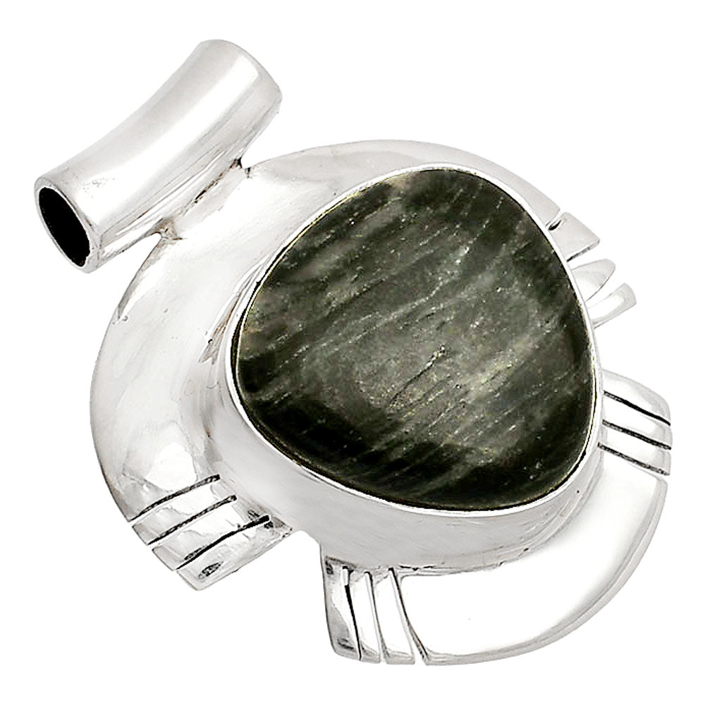 Natural Silver Leaf Obsidian Pendant P-1598 SDP148802-1
