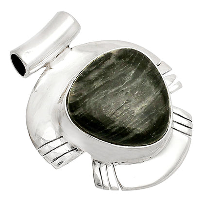 Natural Silver Leaf Obsidian Pendant P-1598 SDP148802-1