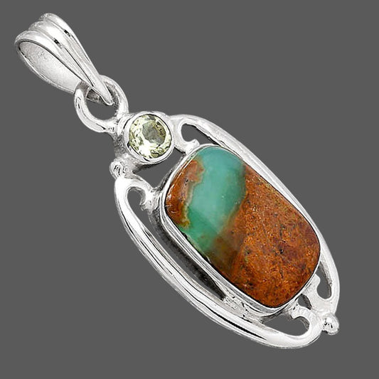 Boulder Chrysoprase and Prasiolite Pendant P-1623 SDP154363