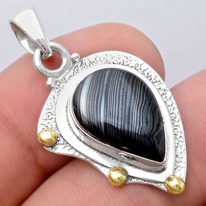 Crown Of Silver Psilomelane - Black Malachite Pendant P-1498 SDP154466