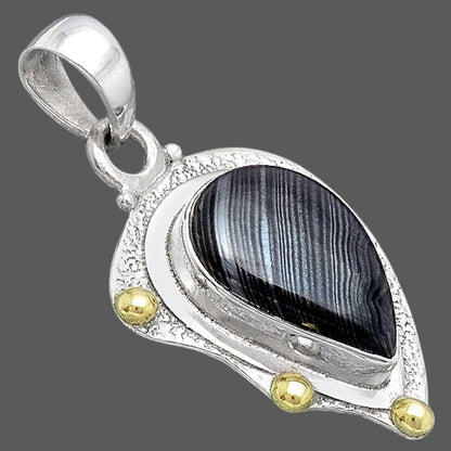 Crown Of Silver Psilomelane - Black Malachite Pendant P-1498 SDP154466