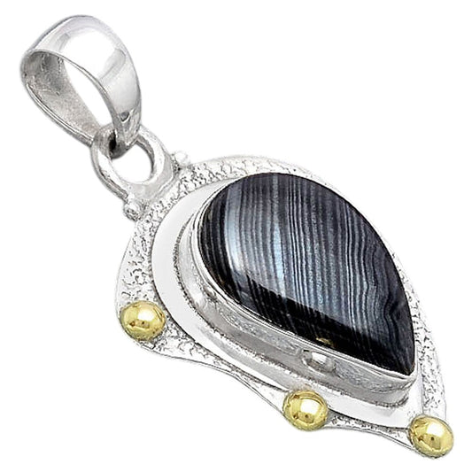 Crown Of Silver Psilomelane - Black Malachite Pendant P-1498 SDP154466