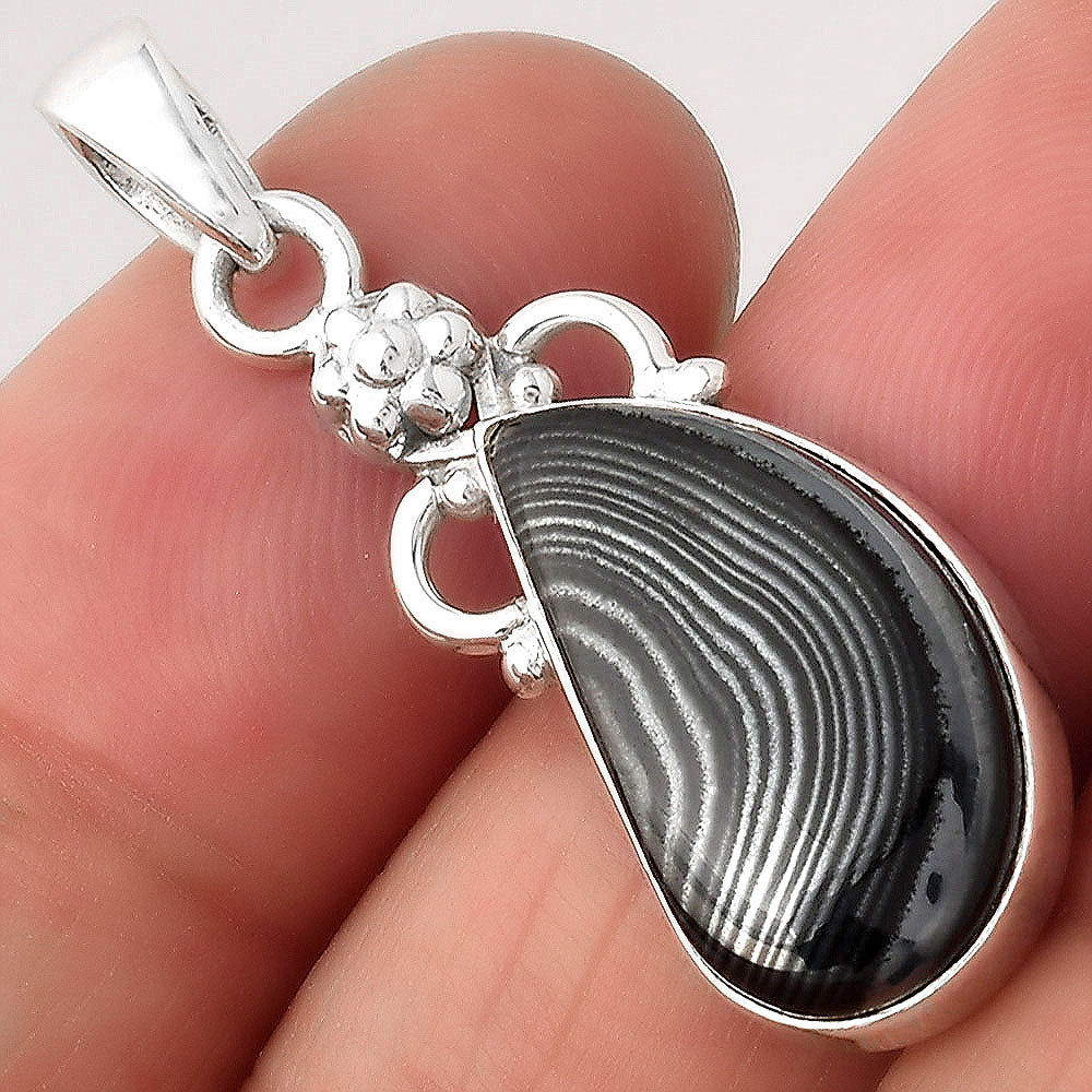 Crown Of Silver Psilomelane - Black Malachite Pendant P-1220 SDP154756