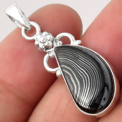 Crown Of Silver Psilomelane - Black Malachite Pendant P-1220 SDP154756