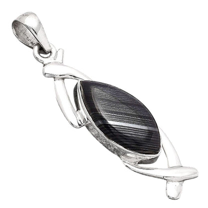 Crown Of Silver Psilomelane - Black Malachite Pendant P-1428 SDP154906