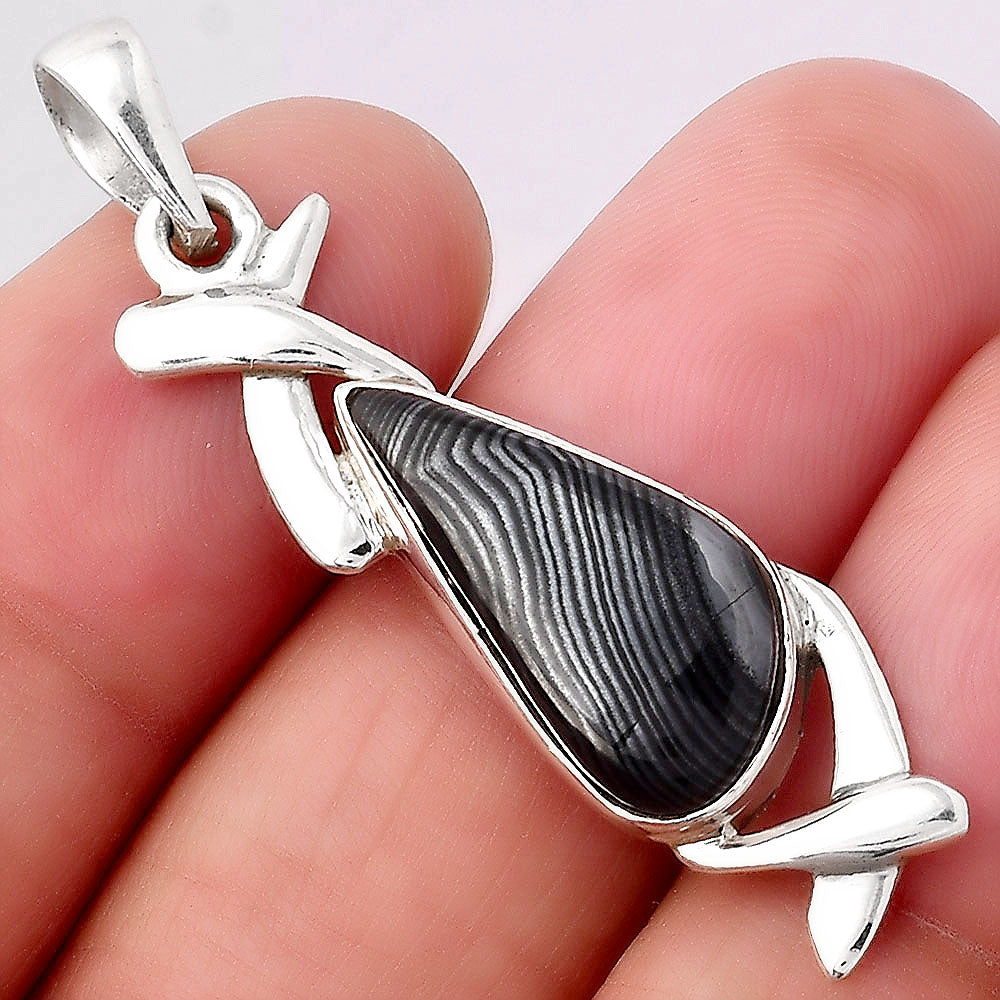 Crown Of Silver Psilomelane - Black Malachite Pendant P-1428 SDP154908