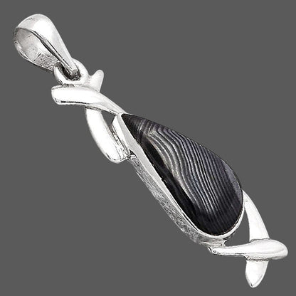 Crown Of Silver Psilomelane - Black Malachite Pendant P-1428 SDP154908