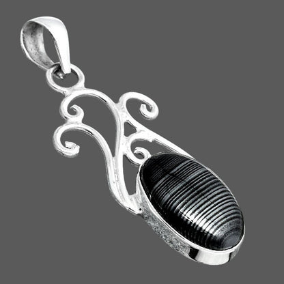 Crown Of Silver Psilomelane - Black Malachite Pendant P-1358 SDP155859