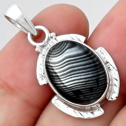 Crown Of Silver Psilomelane - Black Malachite Pendant P-1705 SDP156264