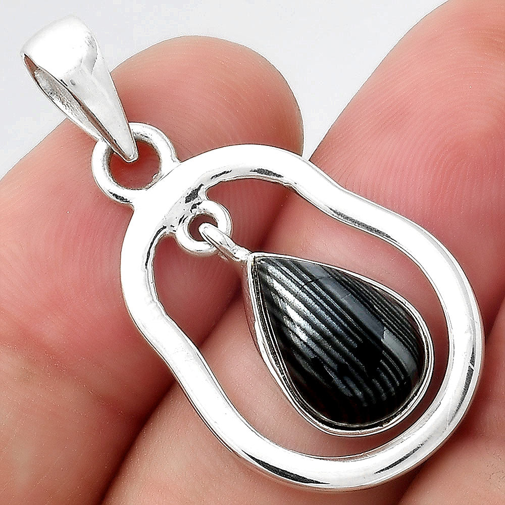 Crown Of Silver Psilomelane - Black Malachite Pendant P-1171 SDP156362