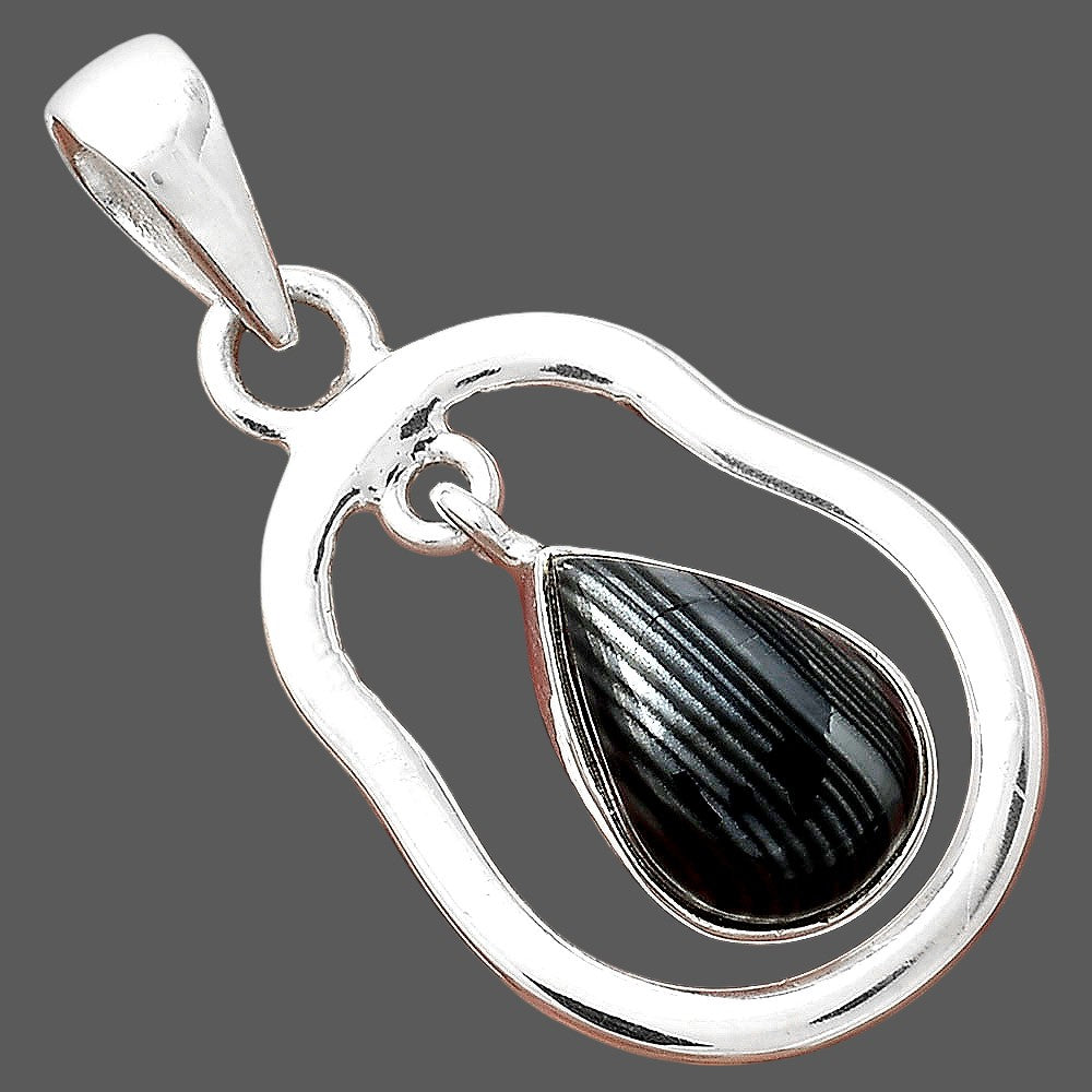 Crown Of Silver Psilomelane - Black Malachite Pendant P-1171 SDP156362