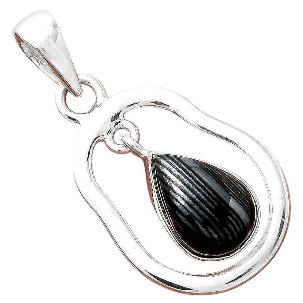 Crown Of Silver Psilomelane - Black Malachite Pendant P-1171 SDP156362