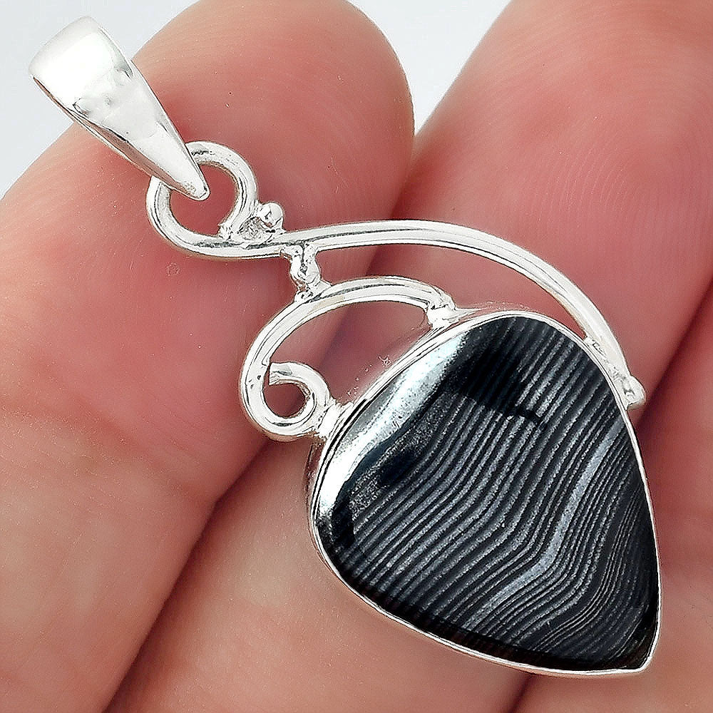 Crown Of Silver Psilomelane - Black Malachite Pendant P-1352 SDP157024