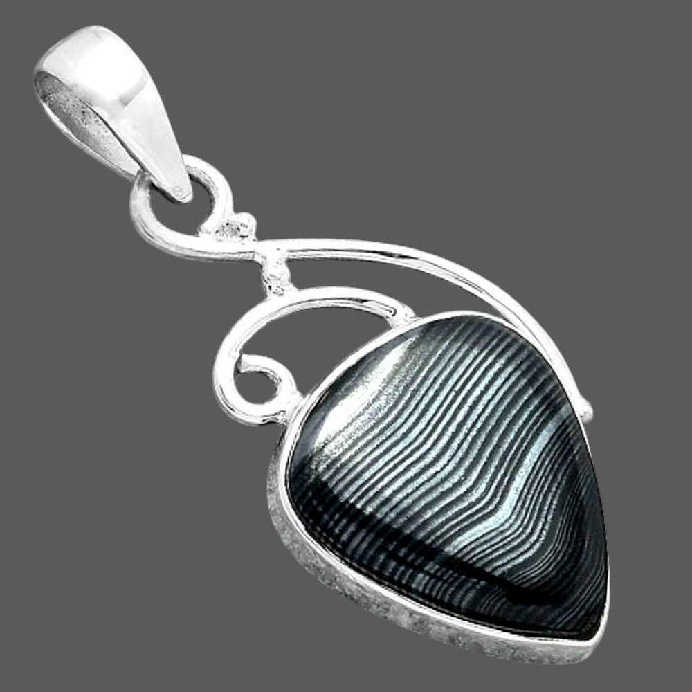 Crown Of Silver Psilomelane - Black Malachite Pendant P-1352 SDP157024