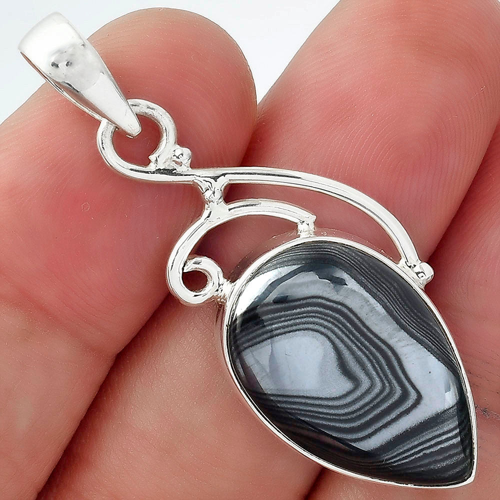 Crown Of Silver Psilomelane - Black Malachite Pendant P-1352 SDP157029