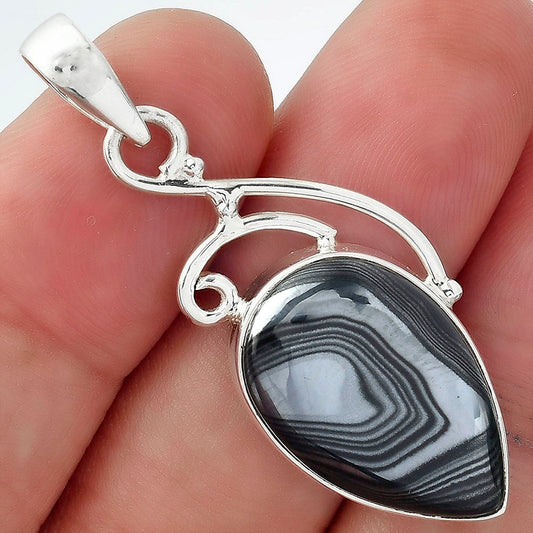 Crown Of Silver Psilomelane - Black Malachite Pendant P-1352 SDP157029