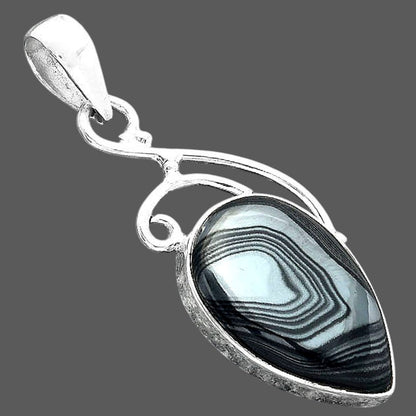 Crown Of Silver Psilomelane - Black Malachite Pendant P-1352 SDP157029