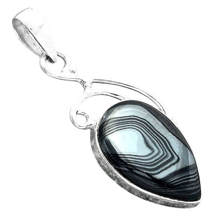 Crown Of Silver Psilomelane - Black Malachite Pendant P-1352 SDP157029