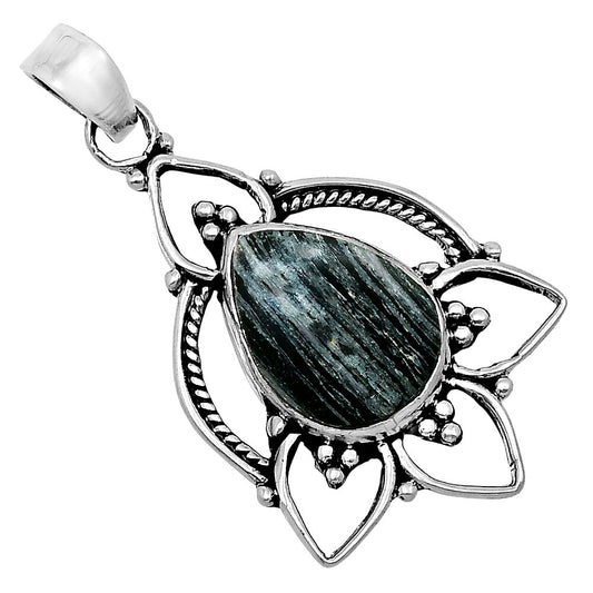 Natural Silver Leaf Obsidian Pendant P-1444 SDP157711-0