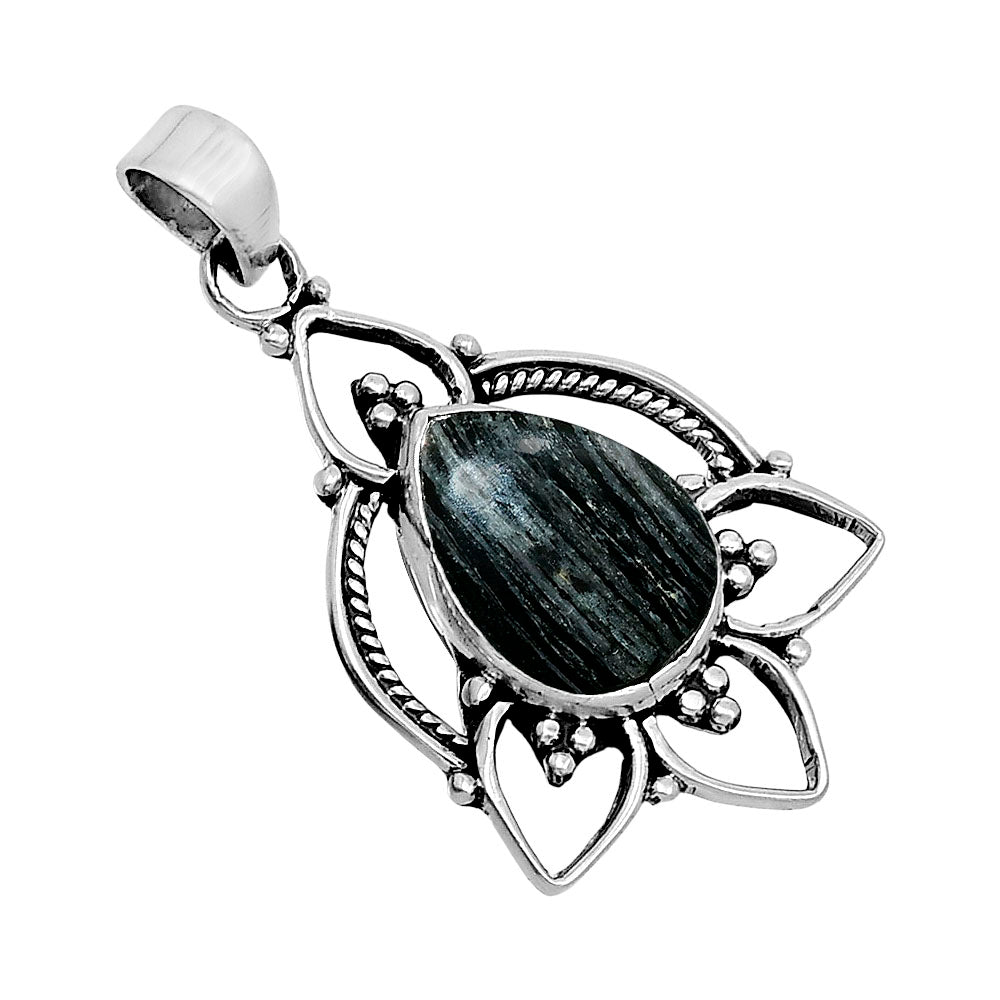 Natural Silver Leaf Obsidian Pendant P-1444 SDP157711-1