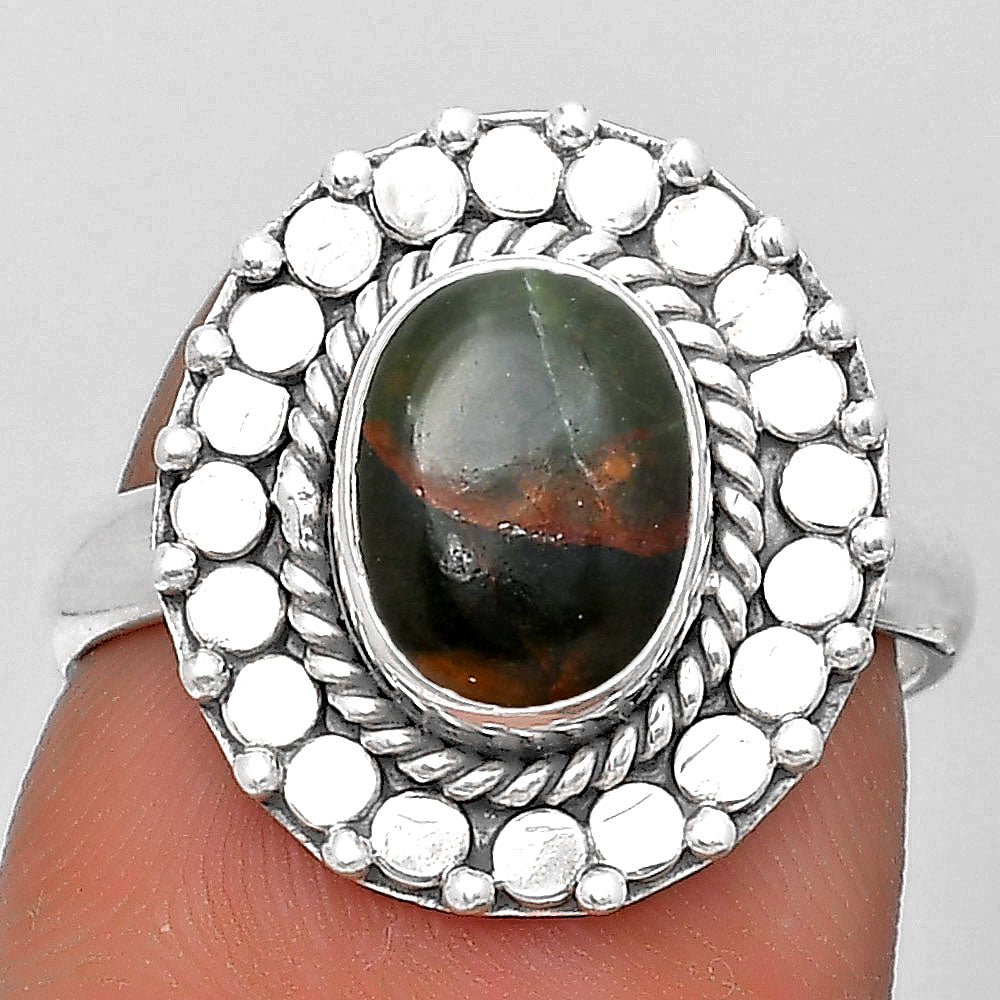 Natural Turkish Rainforest Chrysocolla Ring size-7 R-1399 SDR194262