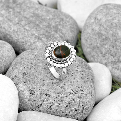 Natural Turkish Rainforest Chrysocolla Ring size-7 R-1399 SDR194262