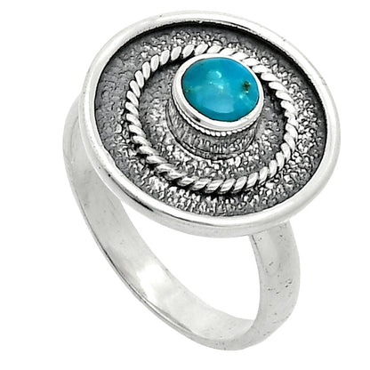 Natural Turquoise Morenci Mine Ring size-8 R-1439 SDR244306