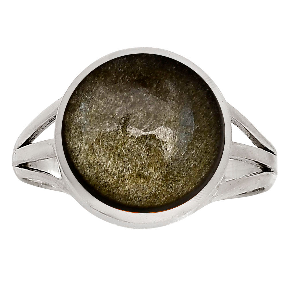 Silver Obsidian Ring size-8 R-1006 SDR250078-0