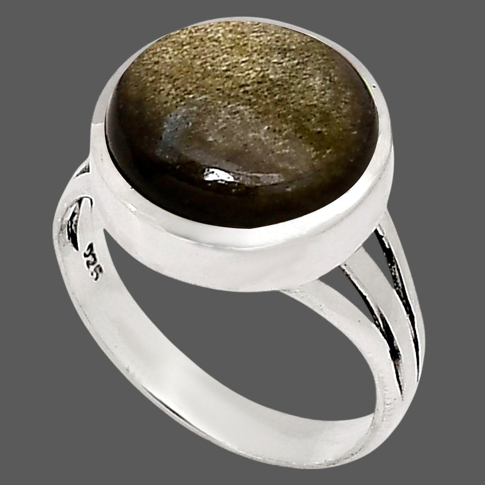 Silver Obsidian Ring size-8 R-1006 SDR250078-1