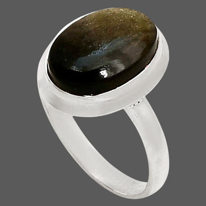 Silver Obsidian Ring size-7 R-1007 SDR250262