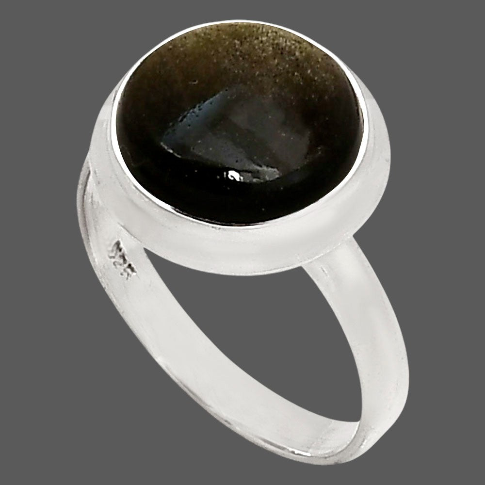 Silver Obsidian Ring size-8 R-1007 SDR250268-1