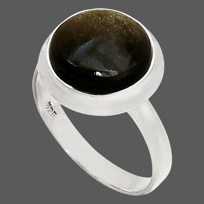 Silver Obsidian Ring size-8 R-1007 SDR250268-1