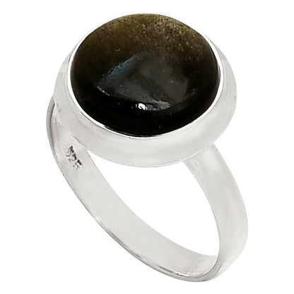 Silver Obsidian Ring size-8 R-1007 SDR250268-2