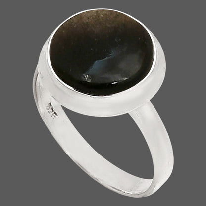 Silver Obsidian Ring size-8 R-1007 SDR250269-1