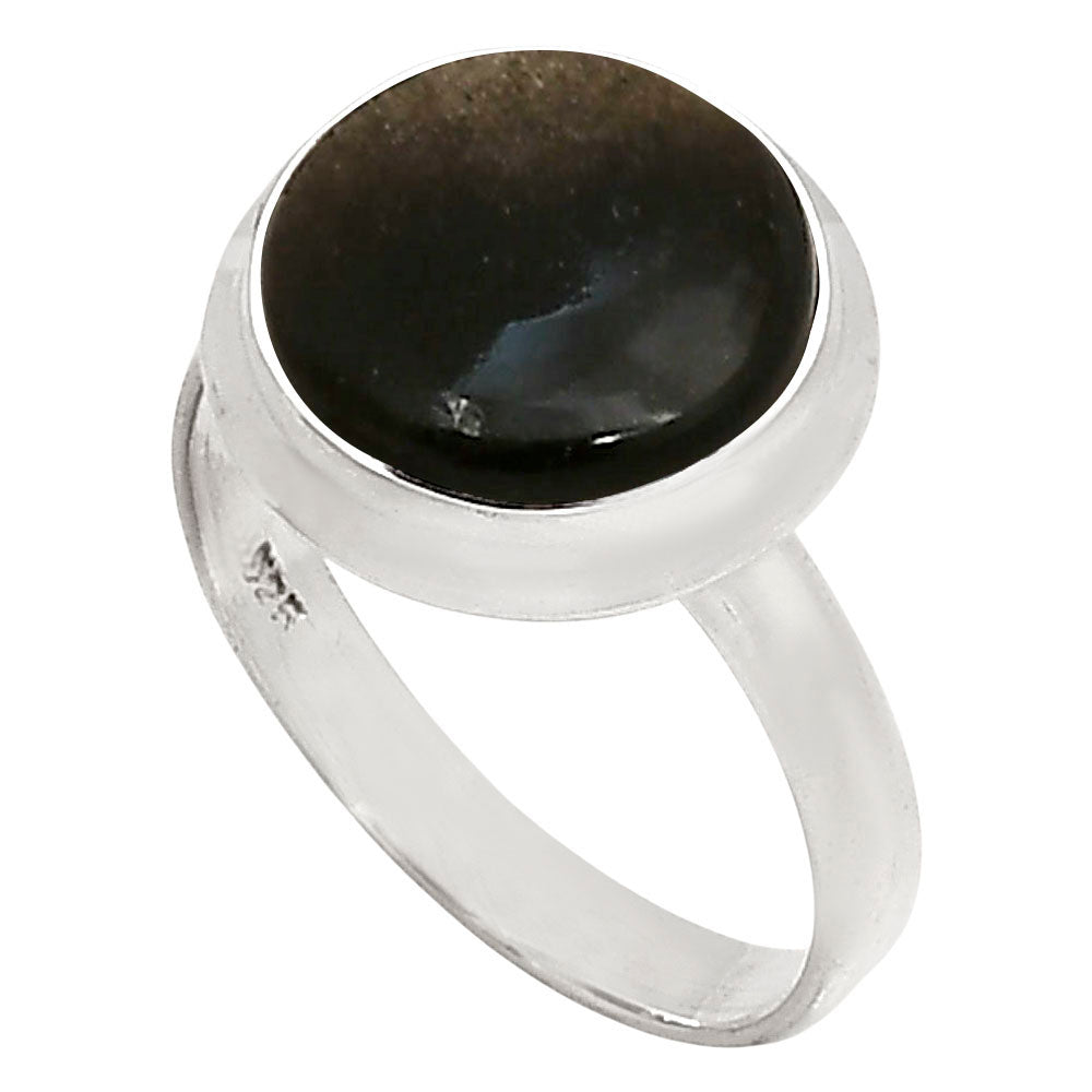 Silver Obsidian Ring size-8 R-1007 SDR250269-2