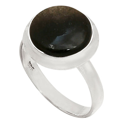 Silver Obsidian Ring size-8 R-1007 SDR250269-2