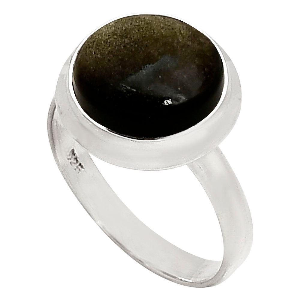 Silver Obsidian Ring size-9 R-1007 SDR250273-2