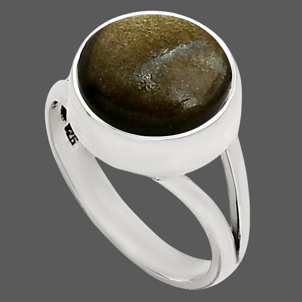 Silver Obsidian Ring size-9 R-1002 SDR250648-1