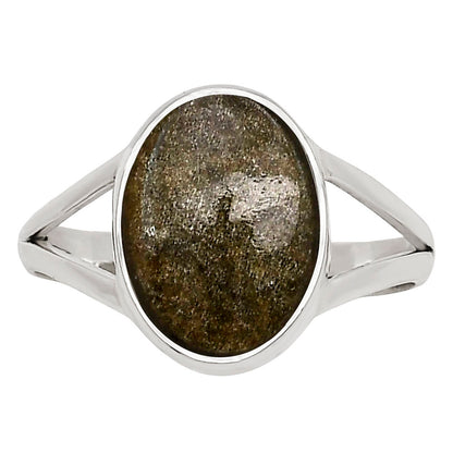Silver Obsidian Ring size-9 R-1002 SDR250706