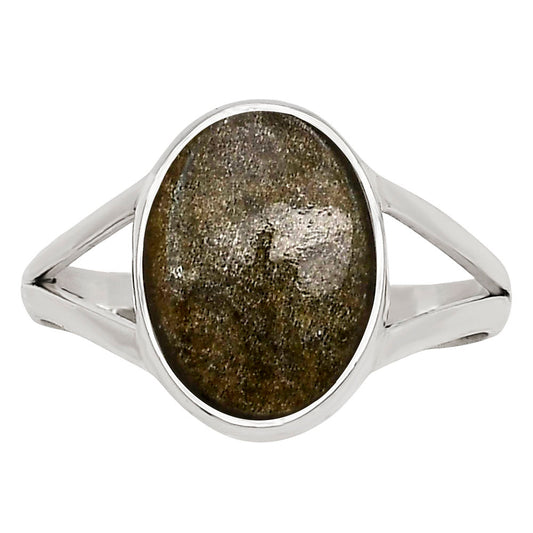 Silver Obsidian Ring size-9 R-1002 SDR250706