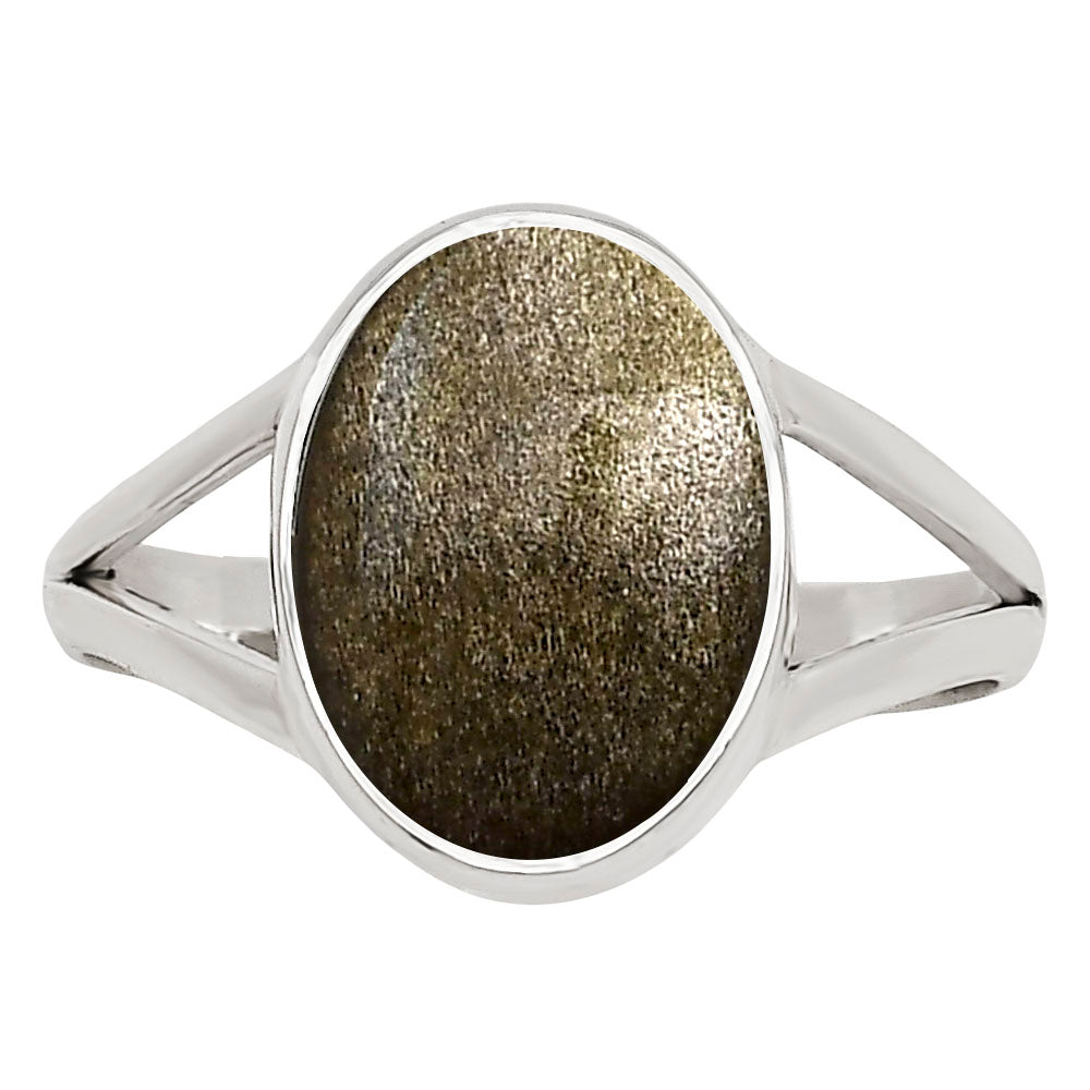 Silver Obsidian Ring size-8 R-1002 SDR250738-0