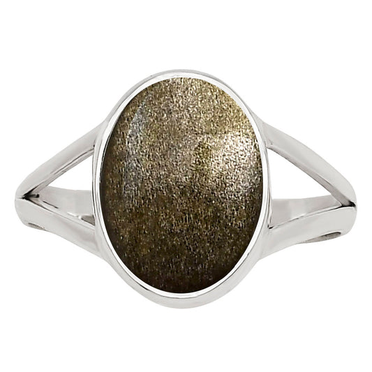 Silver Obsidian Ring size-8 R-1002 SDR250738-0
