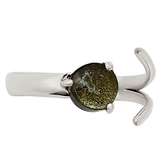 Adjustable - Silver Obsidian Ring size-7 R-1176 SDR252337-0