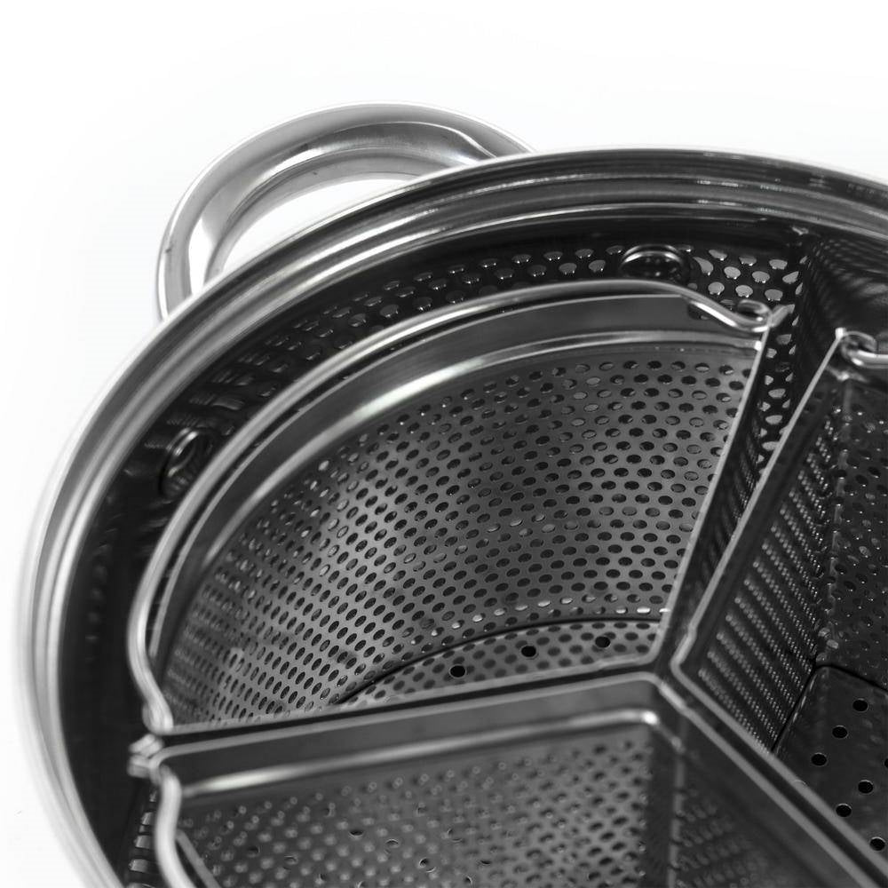 Stainless Steel 4-Quart Dutch Oven with 3-Section Dividers and Lid