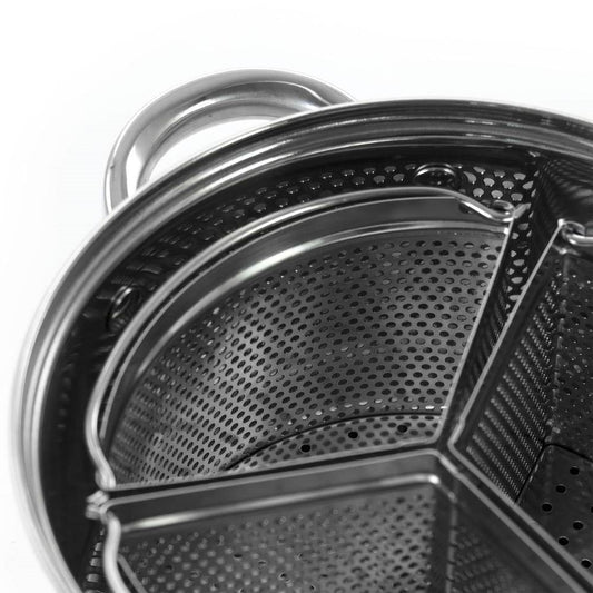 Stainless Steel 4-Quart Dutch Oven with 3-Section Dividers and Lid