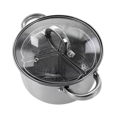 Stainless Steel 4-Quart Dutch Oven with 3-Section Dividers and Lid
