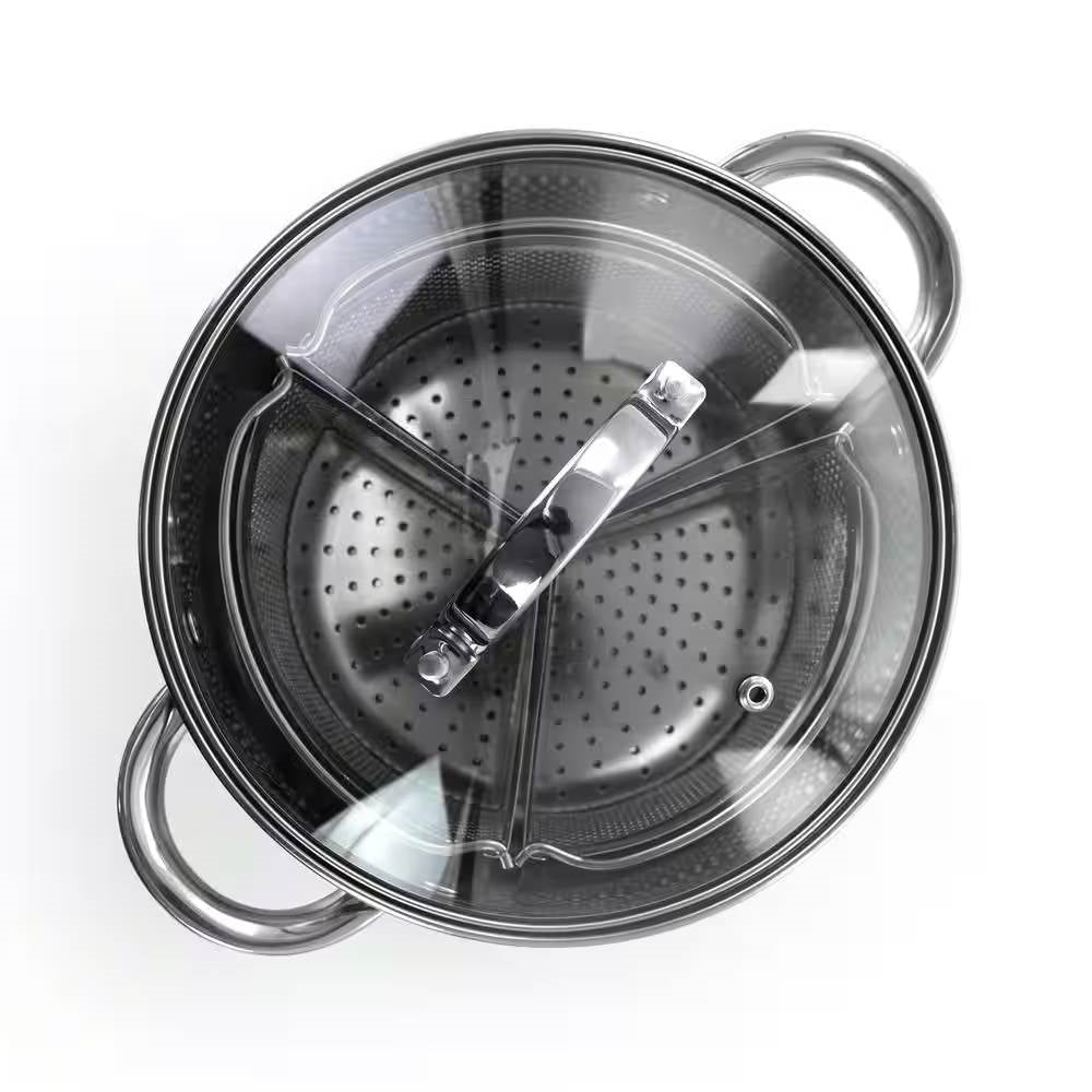 Stainless Steel 4-Quart Dutch Oven with 3-Section Dividers and Lid