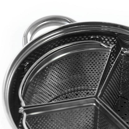 Stainless Steel 4-Quart Dutch Oven with 3-Section Dividers and Lid