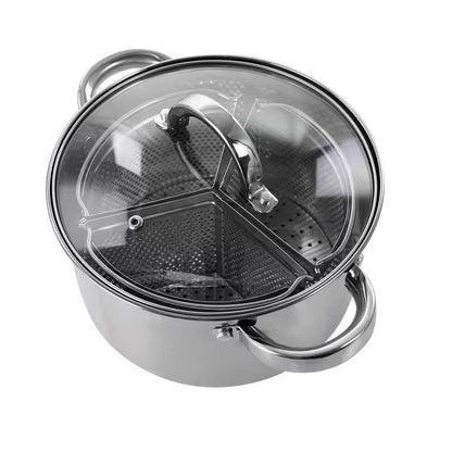 Stainless Steel 4-Quart Dutch Oven with 3-Section Dividers and Lid