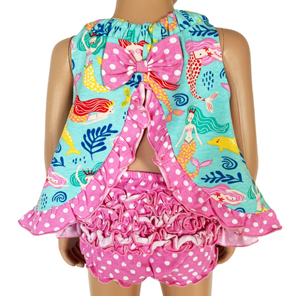 AnnLoren Baby and Big Girls Mermaid Swing Tank Top Spring Summer Separates